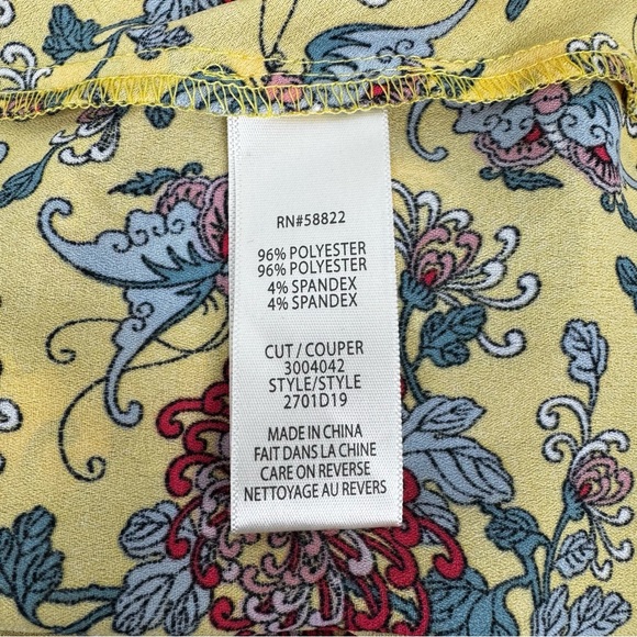 NWT Max Studio Butterfly Floral Print Midi Skirt Cinched Ruffle Asymmetrical XS - Picture 6 of 7